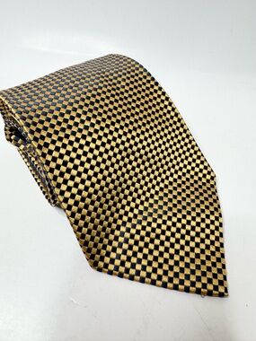 Charvet Tie Place Vendome Silk France Made Rich Gold Iridescent Blue Diamond